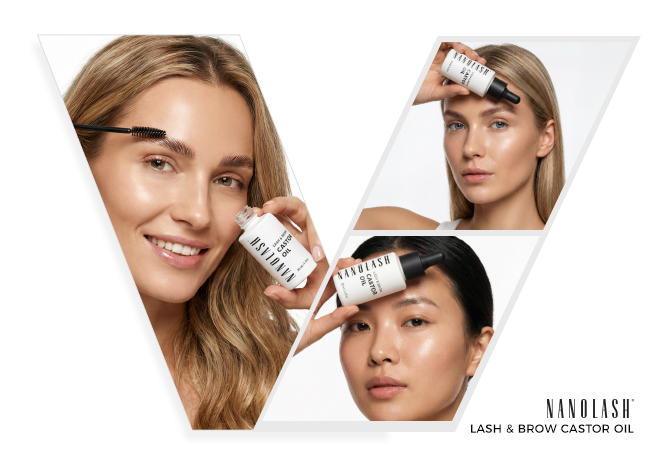 nanolash castor oil on eyelashes